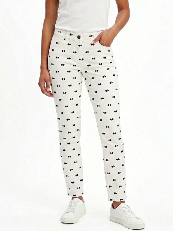 Nwt Etro White Geometric Embroidered Midrise Skinny Jeans Sz 29